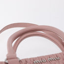 Miu Miu Matelasse Hand Bag Leather 2way Pink Silver Auth BA16088-8