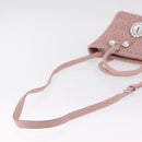 Miu Miu Matelasse Hand Bag Leather 2way Pink Silver Auth BA16088-9