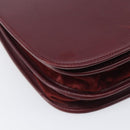 Cartier Shoulder Bag Leather Bordeaux Gold Tone Auth BA16089-12