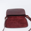 Cartier Shoulder Bag Leather Bordeaux Gold Tone Auth BA16089-15