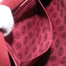Cartier Shoulder Bag Leather Bordeaux Gold Tone Auth BA16089-20