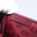 Cartier Shoulder Bag Leather Bordeaux Gold Tone Auth BA16089-22