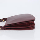 Cartier Shoulder Bag Leather Bordeaux Gold Tone Auth BA16089-5