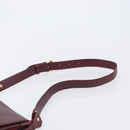 Cartier Shoulder Bag Leather Bordeaux Gold Tone Auth BA16089-8