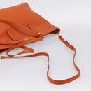 Miu Miu Tote Bag Leather 2way Orange Gold Tone Auth BA16090-9