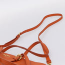 Miu Miu Tote Bag Leather 2way Orange Gold Tone Auth BA16090-15