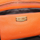 Miu Miu Tote Bag Leather 2way Orange Gold Tone Auth BA16090-21