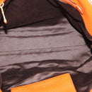 Miu Miu Tote Bag Leather 2way Orange Gold Tone Auth BA16090-11