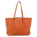 Miu Miu Tote Bag Leather 2way Orange Gold Tone Auth BA16090-13