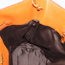 Miu Miu Tote Bag Leather 2way Orange Gold Tone Auth BA16090-23