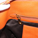 Miu Miu Tote Bag Leather 2way Orange Gold Tone Auth BA16090-26
