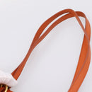 Miu Miu Tote Bag Leather 2way Orange Gold Tone Auth BA16090-14