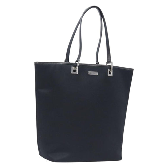 GUCCI Tote Bag Nylon Black Silver 002 1098 Auth BA16099