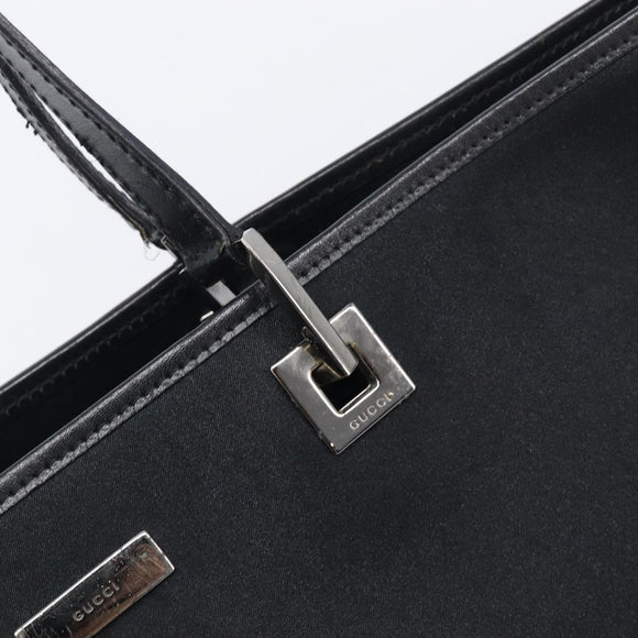 GUCCI Tote Bag Nylon Black Silver 002 1098 Auth BA16099