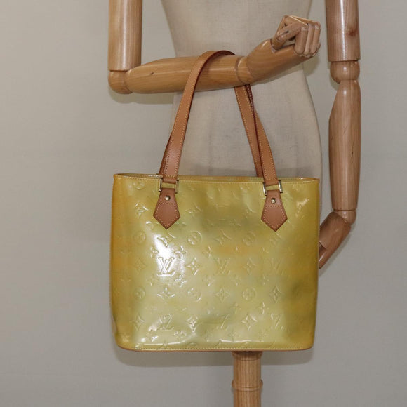 LOUIS VUITTON Monogram Vernis Houston Hand Bag Gris M91053 LV Auth BA1610