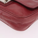 Miu Miu Shoulder Bag Leather Pink Silver Auth BA16100A-18