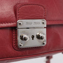 Miu Miu Shoulder Bag Leather Pink Silver Auth BA16100A-23