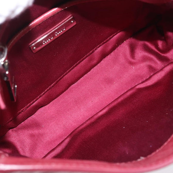 Miu Miu Shoulder Bag Leather Pink Silver Auth BA16100A