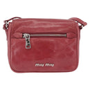 Miu Miu Shoulder Bag Leather Pink Silver Auth BA16100A-2
