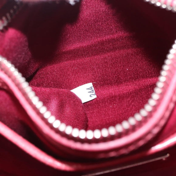 Miu Miu Shoulder Bag Leather Pink Silver Auth BA16100A