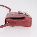 Miu Miu Shoulder Bag Leather Pink Silver Auth BA16100A-5