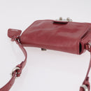Miu Miu Shoulder Bag Leather Pink Silver Auth BA16100A-7