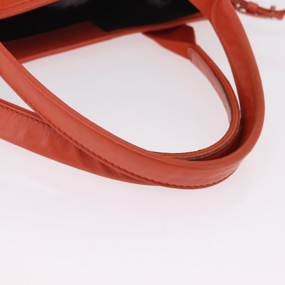 Balenciaga Navy Cabas S Tote Bag Canvas Orange Silver 339933 Auth BA16102