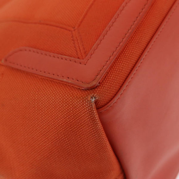 Balenciaga Navy Cabas S Tote Bag Canvas Orange Silver 339933 Auth BA16102