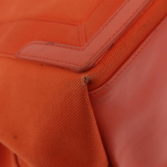 Balenciaga Navy Cabas S Tote Bag Canvas Orange Silver 339933 Auth BA16102