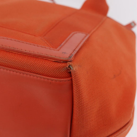 Balenciaga Navy Cabas S Tote Bag Canvas Orange Silver 339933 Auth BA16102