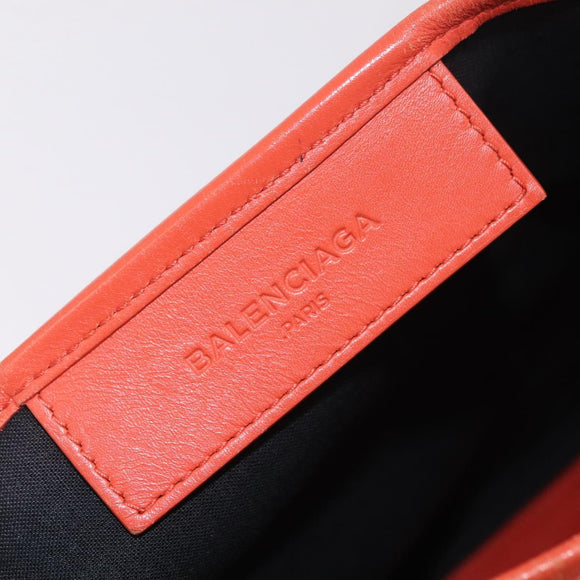 Balenciaga Navy Cabas S Tote Bag Canvas Orange Silver 339933 Auth BA16102
