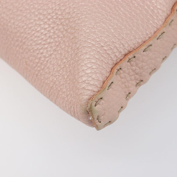FENDI Celeria Shoulder Bag Leather Pink Silver 8BT093 Auth BA16104