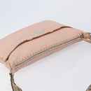 FENDI Celeria Shoulder Bag Leather Pink Silver 8BT093 Auth BA16104-6