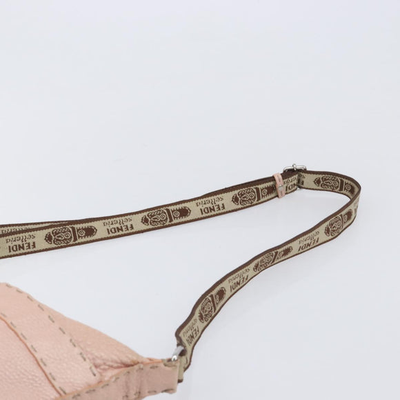 FENDI Celeria Shoulder Bag Leather Pink Silver 8BT093 Auth BA16104