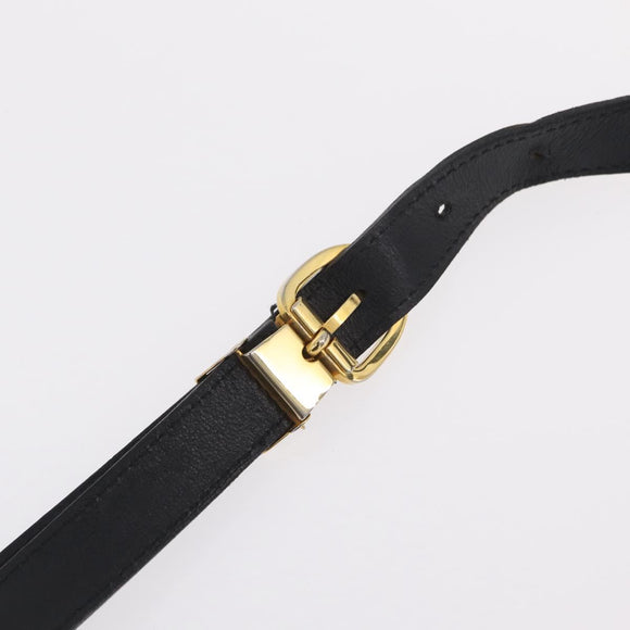 Christian Dior Trotter Shoulder Bag PVC Black Gold Tone Auth BA16105