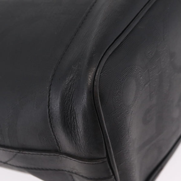 Christian Dior Trotter Shoulder Bag PVC Black Gold Tone Auth BA16105