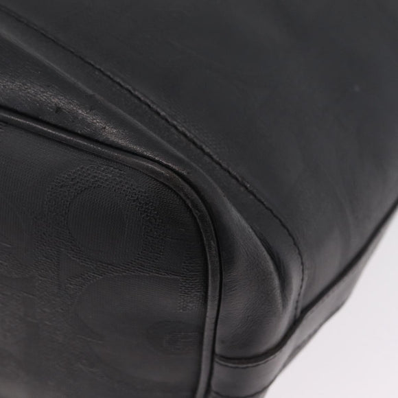 Christian Dior Trotter Shoulder Bag PVC Black Gold Tone Auth BA16105