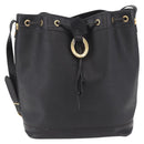 Christian Dior Trotter Shoulder Bag PVC Black Gold Tone Auth BA16105-13
