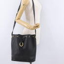 Christian Dior Trotter Shoulder Bag PVC Black Gold Tone Auth BA16105-24