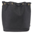 Christian Dior Trotter Shoulder Bag PVC Black Gold Tone Auth BA16105-2