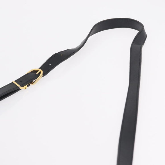 Christian Dior Trotter Shoulder Bag PVC Black Gold Tone Auth BA16105
