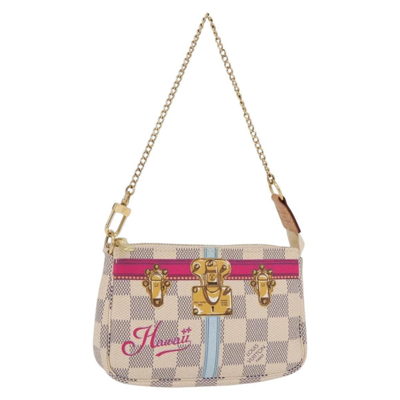 LOUIS VUITTON Damier Azur Mini Pochette Accessoires N58010 LV Auth BA16106V