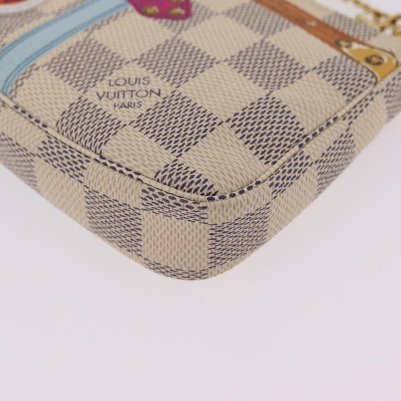 LOUIS VUITTON Damier Azur Mini Pochette Accessoires N58010 LV Auth BA16106V