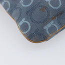 Salvatore Ferragamo Gancini Shoulder Bag Canvas Blue Gold Tone Auth BA16108-19
