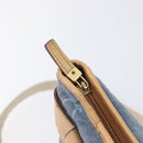 Salvatore Ferragamo Gancini Shoulder Bag Canvas Blue Gold Tone Auth BA16108-22