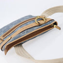 Salvatore Ferragamo Gancini Shoulder Bag Canvas Blue Gold Tone Auth BA16108-6
