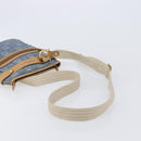 Salvatore Ferragamo Gancini Shoulder Bag Canvas Blue Gold Tone Auth BA16108-7