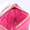 CHANEL Matelasse Coin Purse Lamb Skin Pink Gold Tone CC Auth BA16109-18