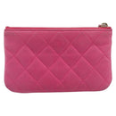 CHANEL Matelasse Coin Purse Lamb Skin Pink Gold Tone CC Auth BA16109-2