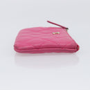 CHANEL Matelasse Coin Purse Lamb Skin Pink Gold Tone CC Auth BA16109-3